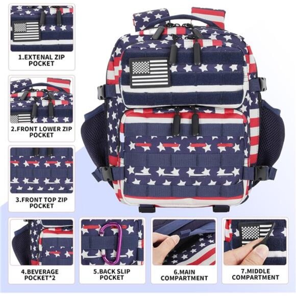 9L Mini Tactical Backpack for Men and Women Tactical Backpack Small for Hiking - Picture 5 of 7